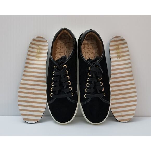 VIONIC Sunny Brinley Suede Leather Lace Up Sneakers Shoes Black Comfy Size 8 - Picture 6 of 12
